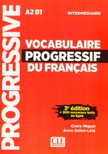 کتاب لغت فرانسوی Vocabulaire Progressif Du Francais A2 B1 Intermediaire 3rd Corriges سیاه و سفید
