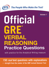 کتاب آفیشیال جی آر ای وربال ریسونینگ پرکتیس کوئزشن Official GRE Verbal Reasoning Practice Questions